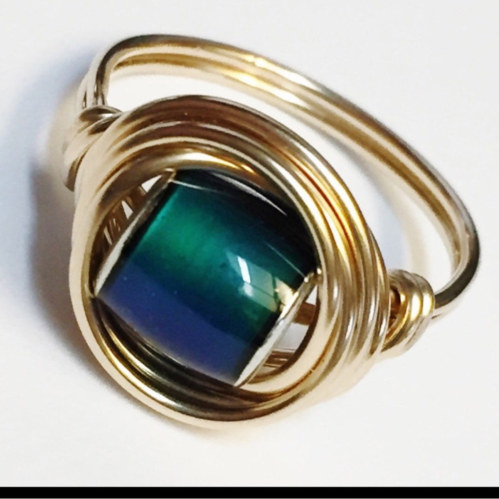 14k Gold Filled Mood Bead Ring ( Handmade )